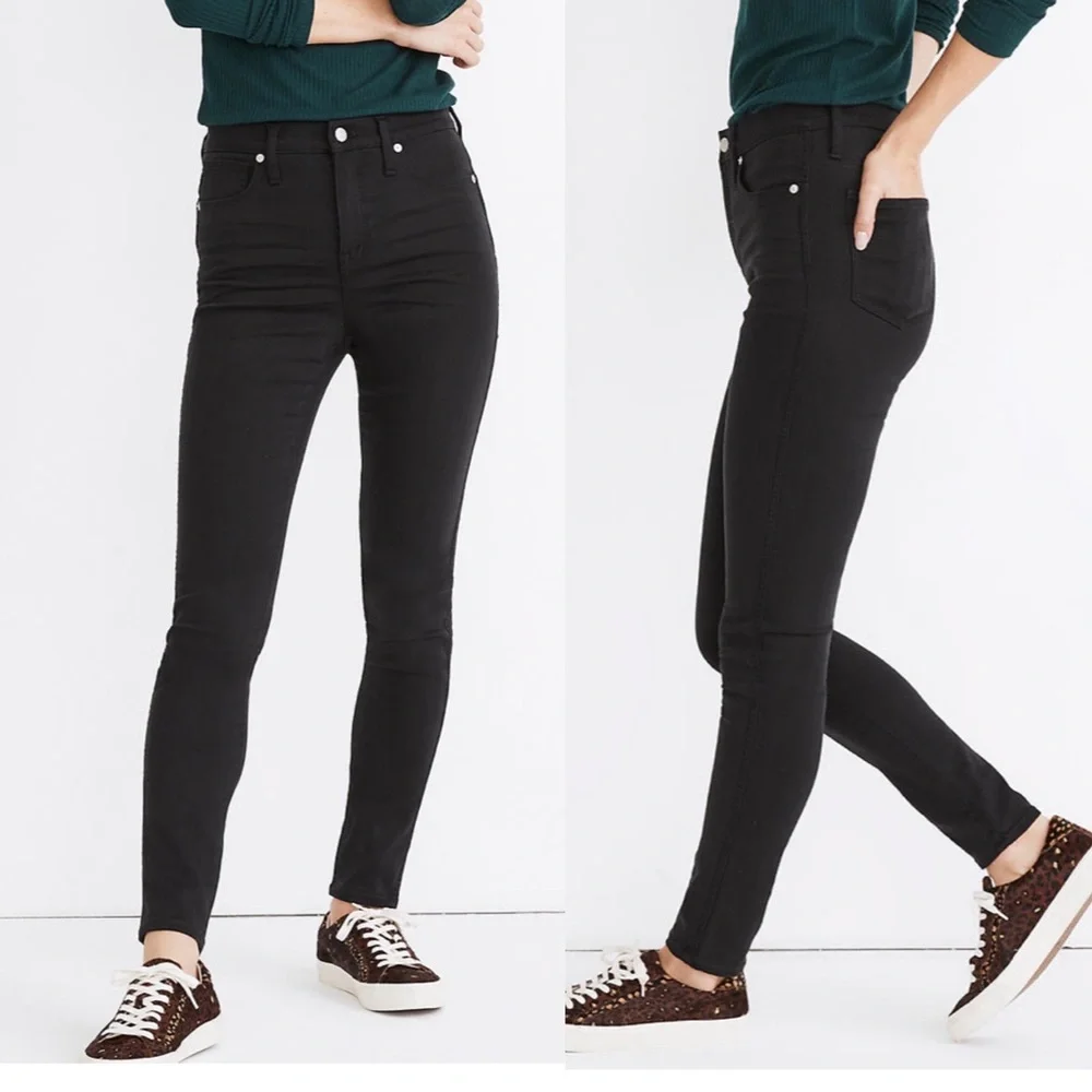 Madewell 10” High Rise Skinny Jeans Tencel Denim Edition: Lunar Black Wash